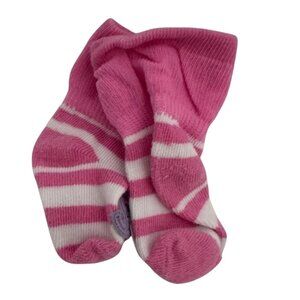 Baby Girl Pink White Striped Socks Soft Infant Toddler Crew Socks
